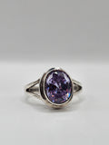 Silver Ring w Blueish Purple Stone