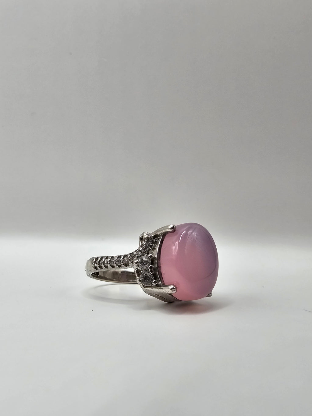 Agate & Moissanite Ring