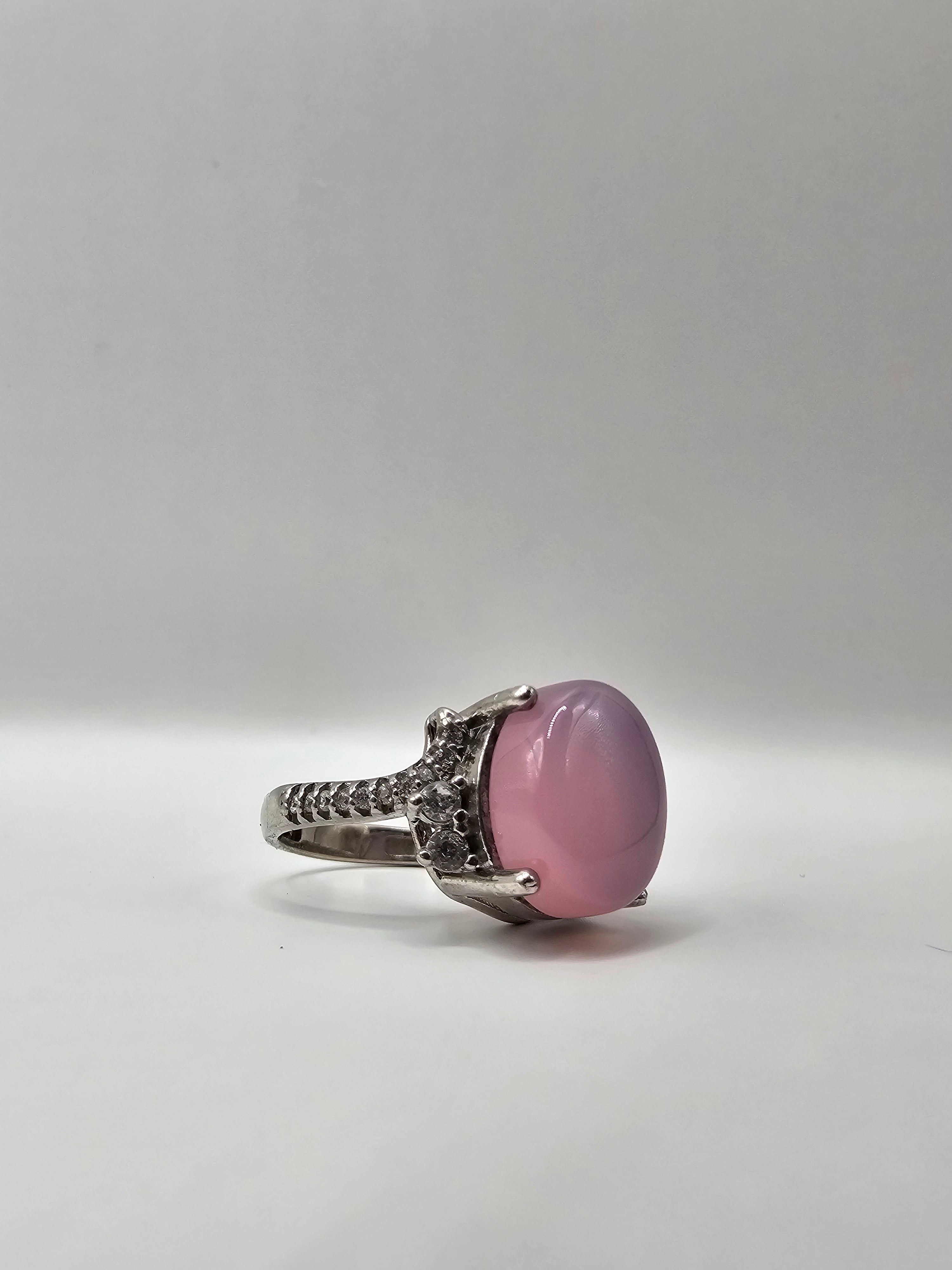 Agate & Moissanite Ring