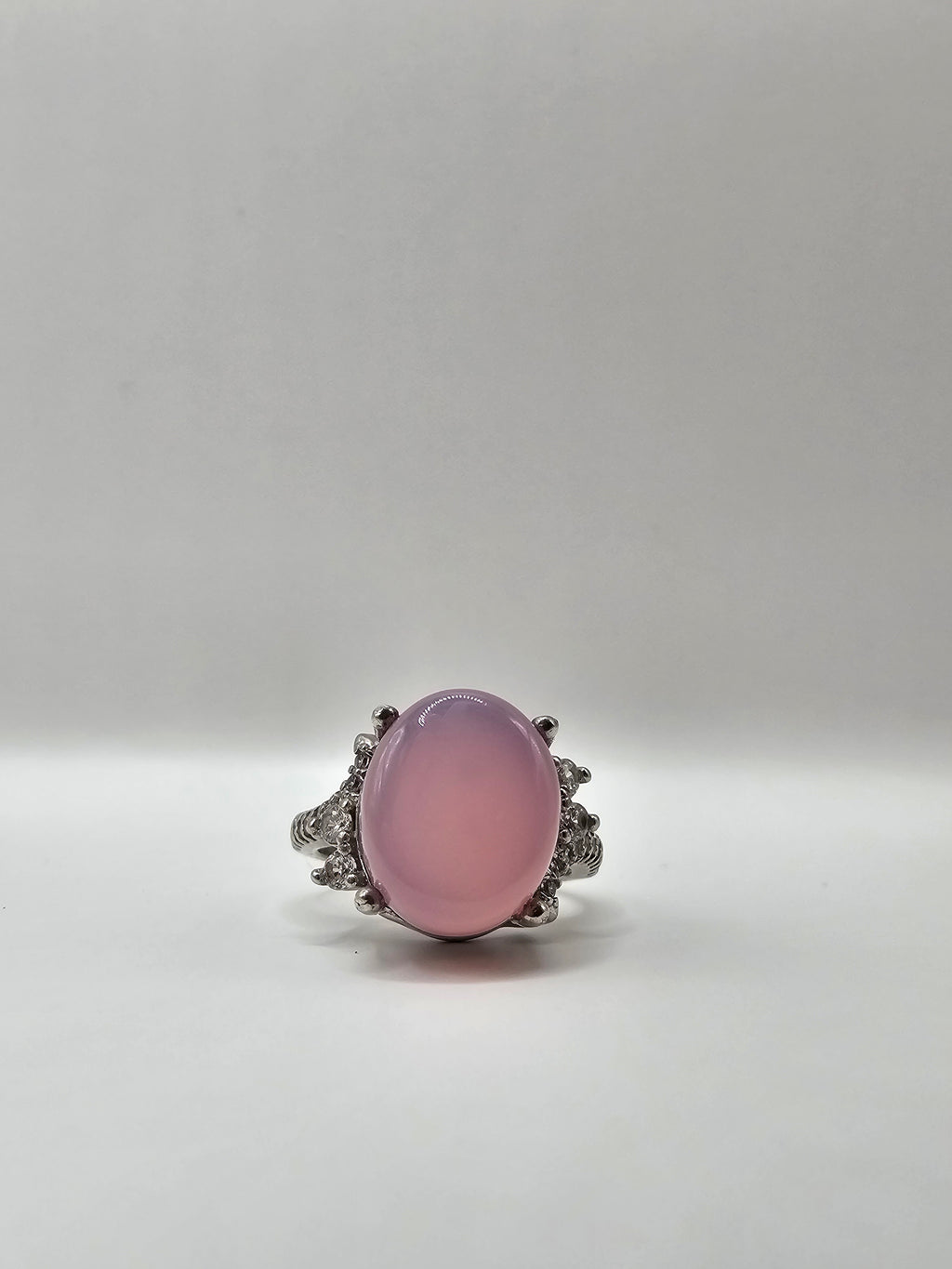 Agate & Moissanite Ring