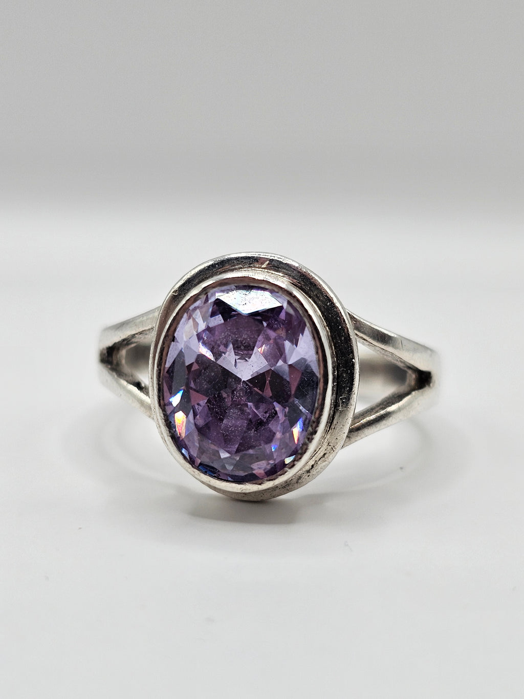 Silver Ring w Blueish Purple Stone