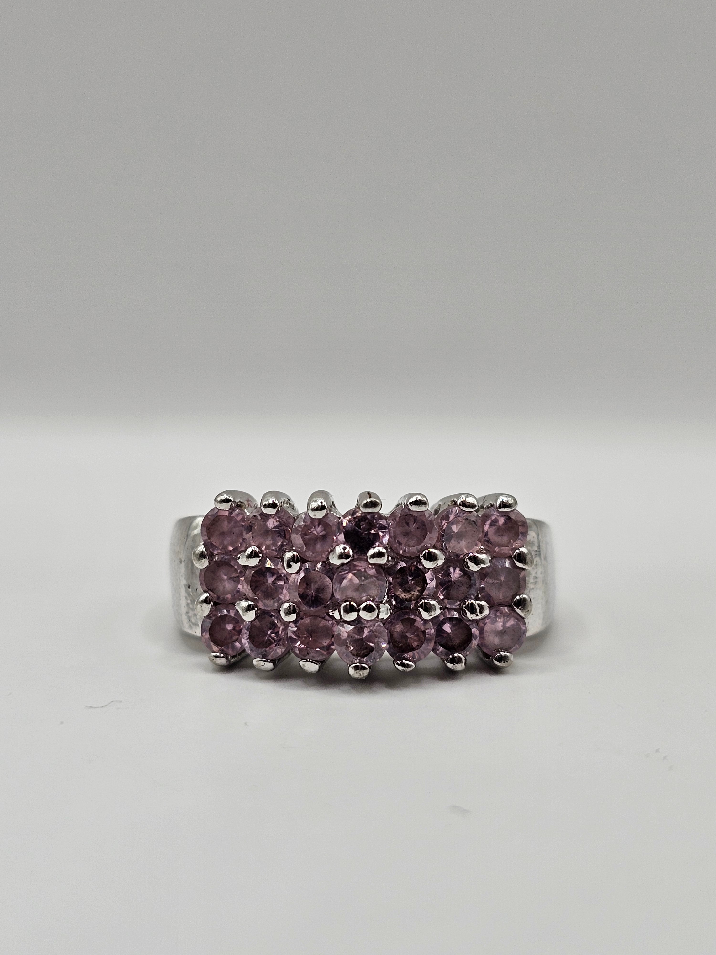 Pink Stone & 18 ct White Gold Band
