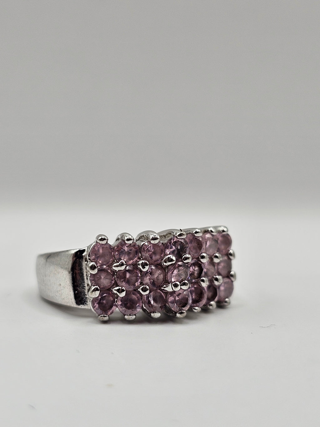 Pink Stone & 18 ct White Gold Band