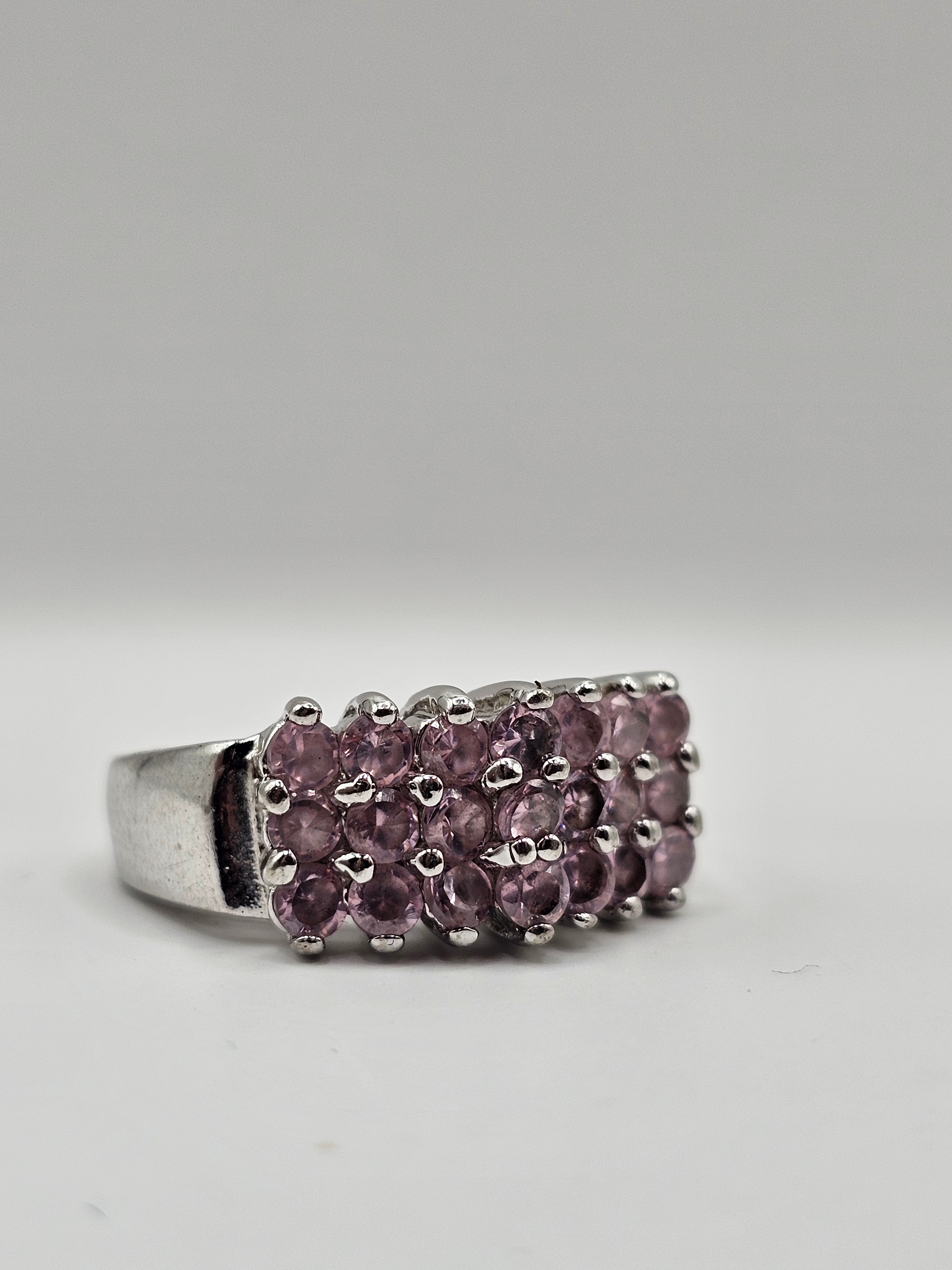 Pink Stone & 18 ct White Gold Band